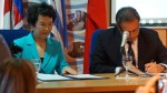 Firma de hermanamiento en la primera visita de representantes de Hainan